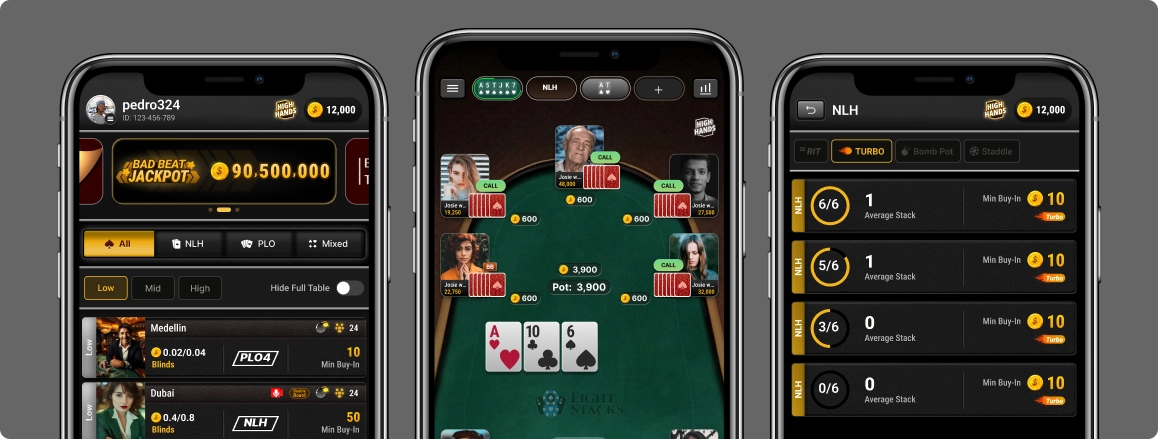 Our Mission - Mobile Poker Application Screens